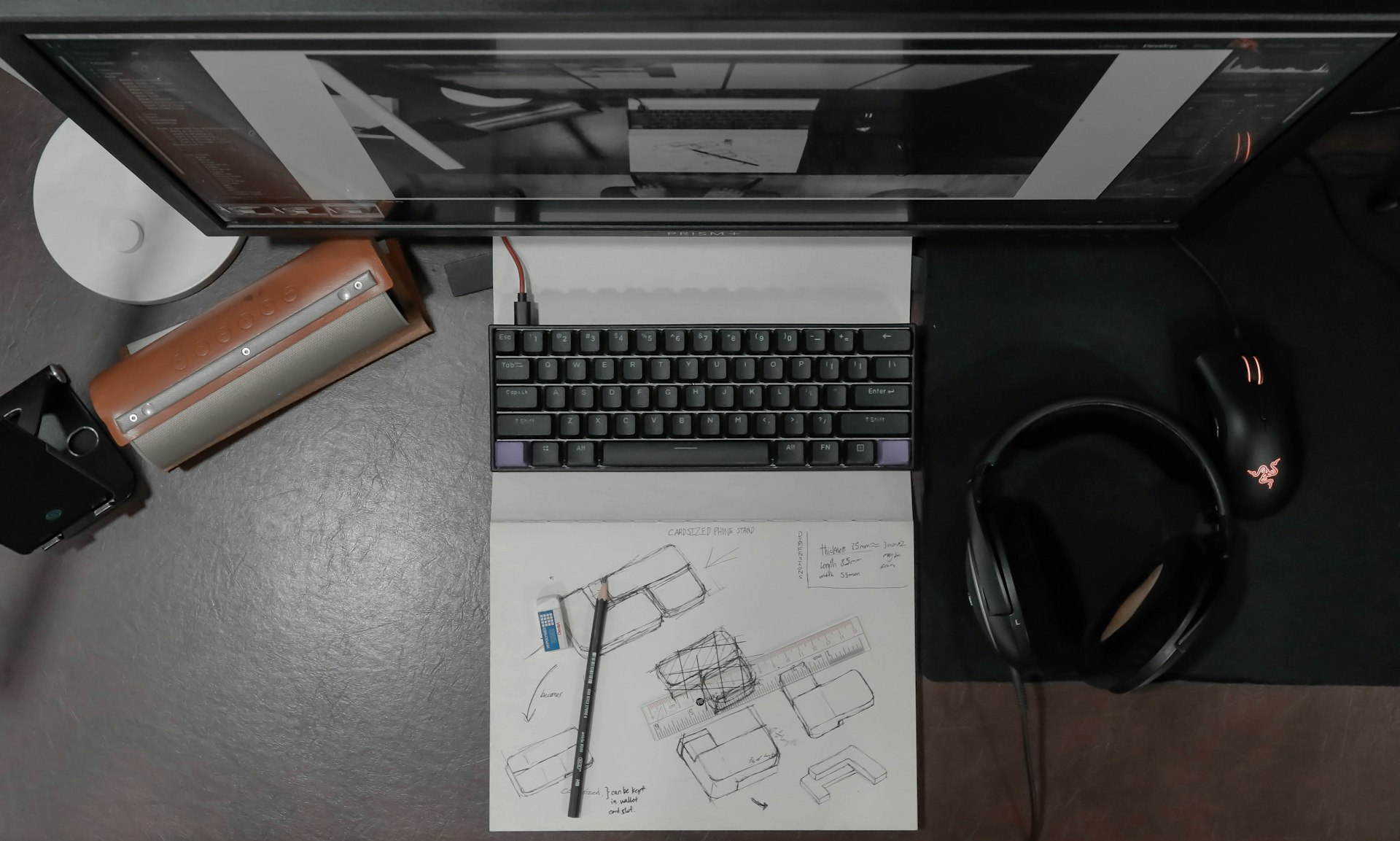 black and silver computer keyboard on white table